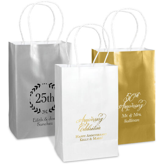 Personalized Medium Twisted Handled Bags for Anniversaries